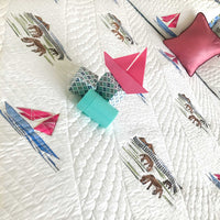 NATE NAUTICAL PANORAMA 6 PIECE QUILTED BEDCOVER SET