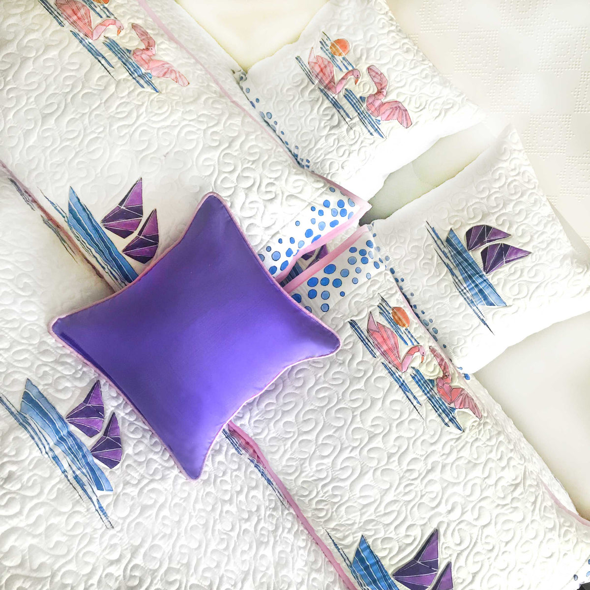 NOELLE NAUTICAL PANORAMA 6 PIECE QUILTED BEDCOVER SET