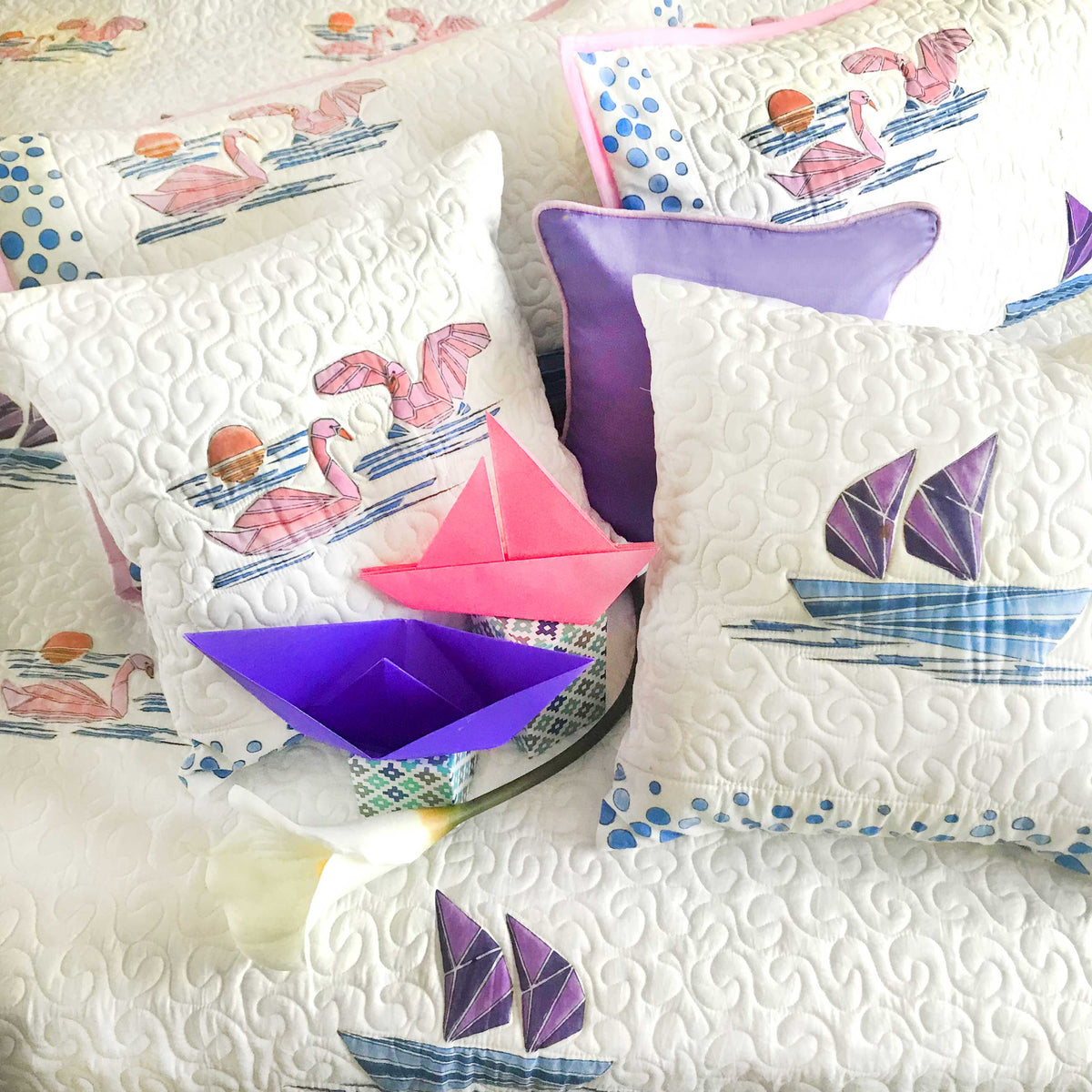 NOELLE NAUTICAL PANORAMA 6 PIECE QUILTED BEDCOVER SET