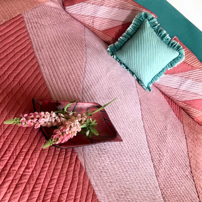 KATIE COPENHAGEN MELANGE PATCHWORK QUILTED BEDCOVER SET