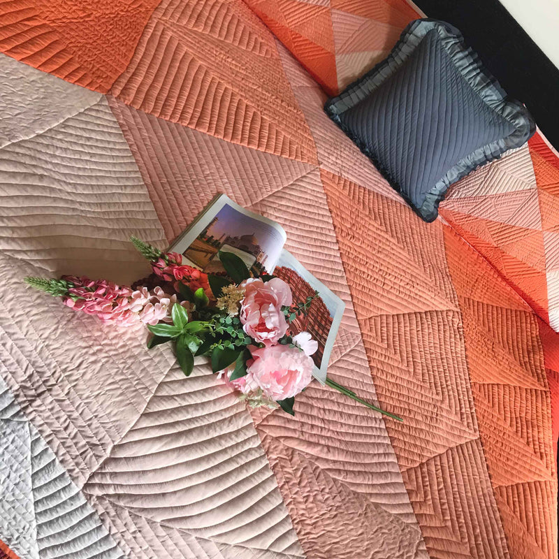 KEIRA COPENHAGEN MELANGE PATCHWORK QUILTED BEDCOVER SET