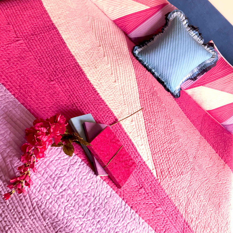 KENDRA COPENHAGEN MELANGE PATCHWORK QUILTED BEDCOVER SET