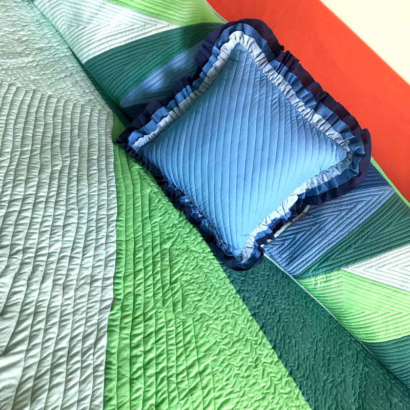 KARLA COPENHAGEN MELANGE PATCHWORK QUILTED BEDCOVER SET