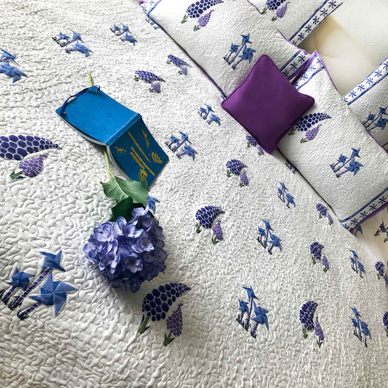 PAIGE PARISIAN PANACHE ILLUMINOUS LAVENDER 6 PIECE QUILTED BEDCOVER SET