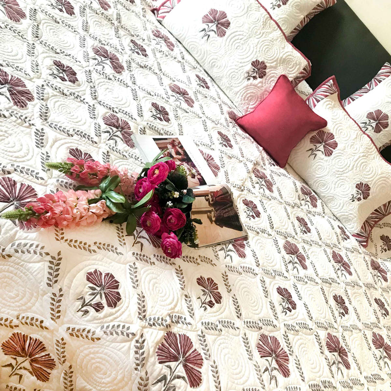 PALOMA PARISIAN PANACHE VINEYARD RED  6 PIECE QUILTED BEDCOVER SET