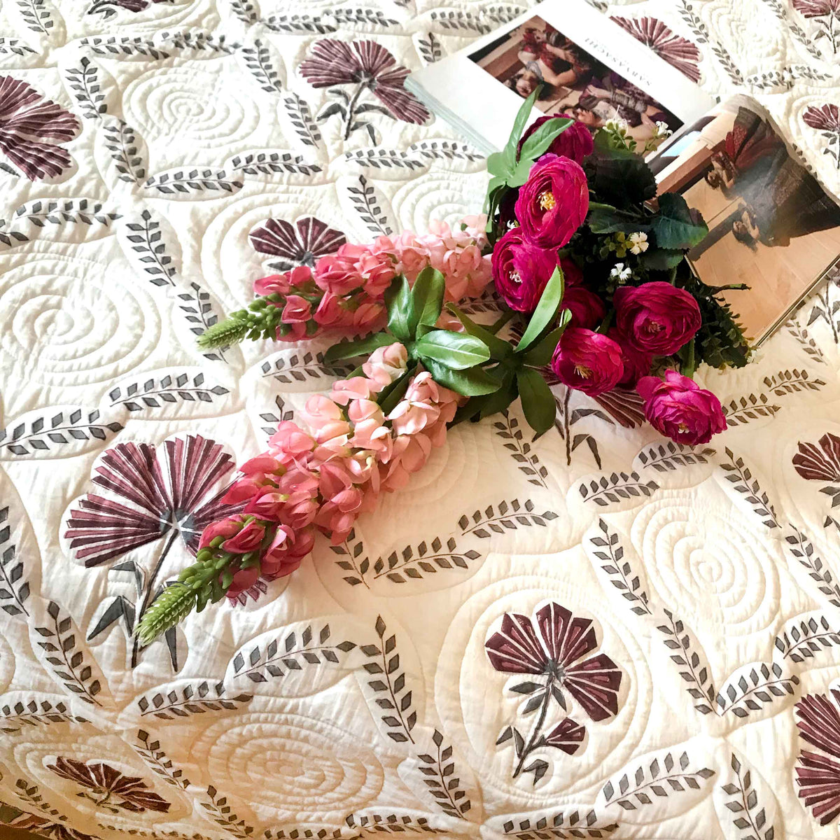 PALOMA PARISIAN PANACHE VINEYARD RED  6 PIECE QUILTED BEDCOVER SET