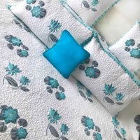 PAMELA PARISIAN PANACHE ALLURING AQUA 6 PIECE QUILTED BEDCOVER SET