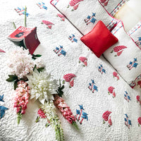 PATRICIA PARISIAN PANACHE PLAYFUL PINK & PEACH 6 PIECE QUILTED BEDCOVER SET