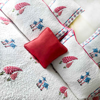 PATRICIA PARISIAN PANACHE PLAYFUL PINK & PEACH 6 PIECE QUILTED BEDCOVER SET