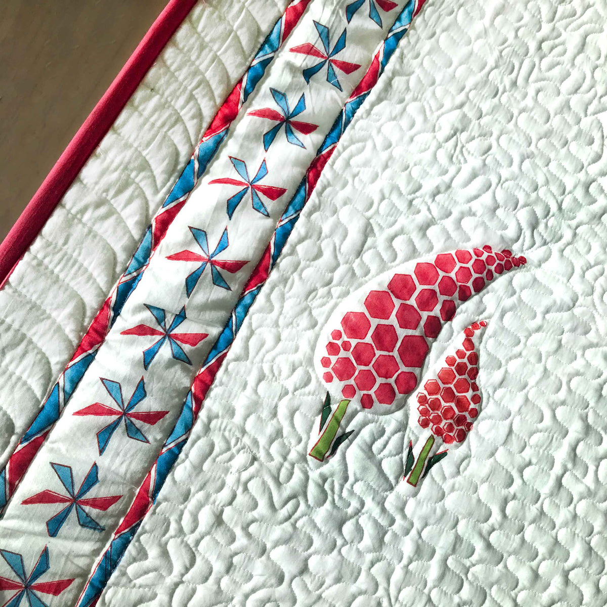 PATRICIA PARISIAN PANACHE PLAYFUL PINK & PEACH 6 PIECE QUILTED BEDCOVER SET