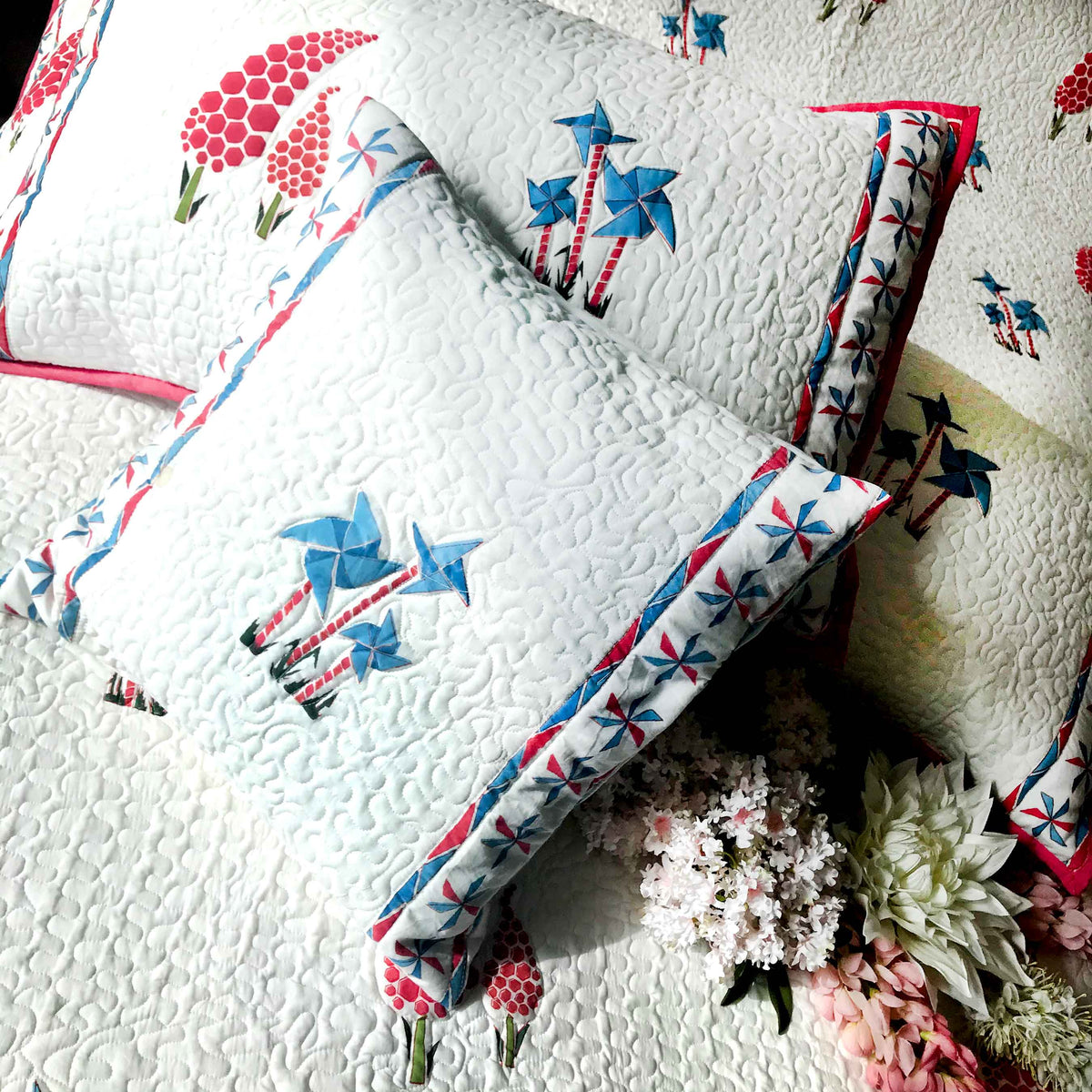 PATRICIA PARISIAN PANACHE PLAYFUL PINK & PEACH 6 PIECE QUILTED BEDCOVER SET