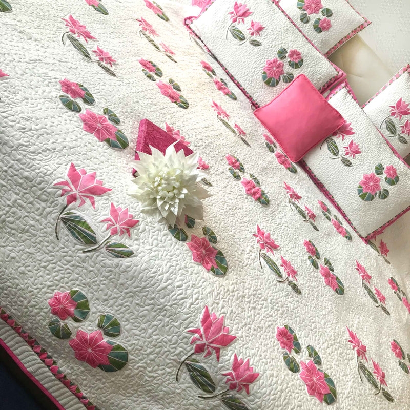 PAULINE PARISIAN PANACHE PASSIONATE PINK 6 PIECE QUILTED BEDCOVER SET