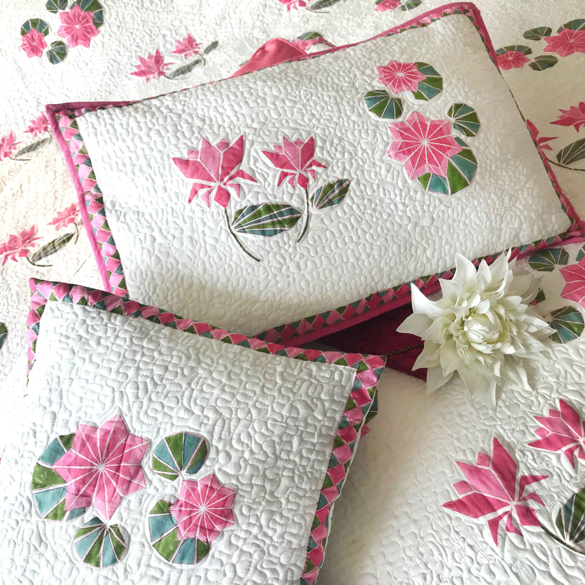 PAULINE PARISIAN PANACHE PASSIONATE PINK 6 PIECE QUILTED BEDCOVER SET