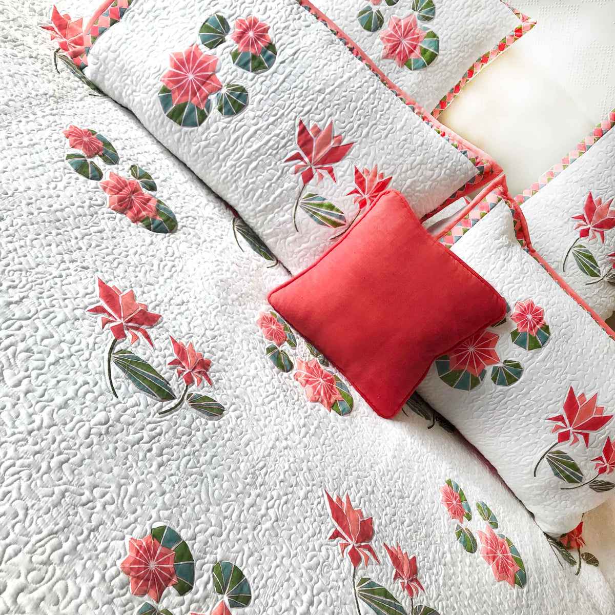 PENELOPE PARISIAN PANACHE RAVISHING PEACH 6 PIECE QUILTED BEDCOVER SET