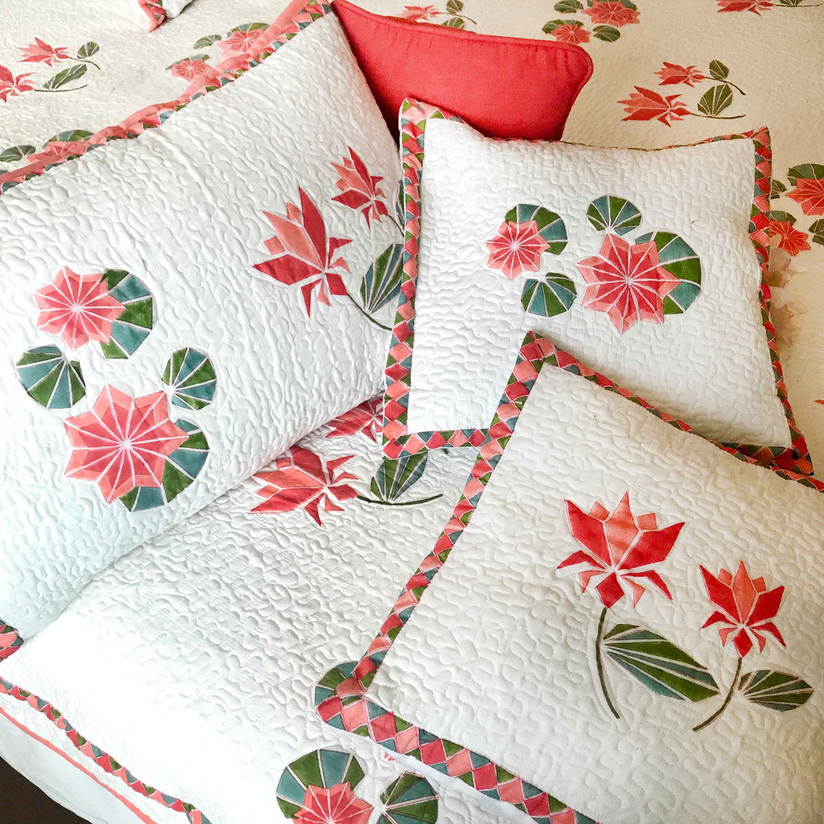 PENELOPE PARISIAN PANACHE RAVISHING PEACH 6 PIECE QUILTED BEDCOVER SET