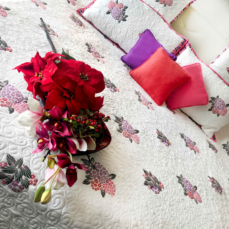 PETRONILA PARISIAN PANACHE MULTICOLOUR 8 PIECE QUILTED BEDCOVER SET