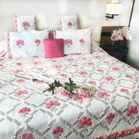 PIPPA PARISIAN PANACHE FUSCHIA PINK 6 PIECE QUILTED BEDCOVER SET