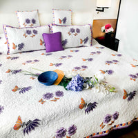 PRESTON PARISIAN PANACHE LIVELY LAVENDER 6 PIECE QUILTED BEDCOVER SET