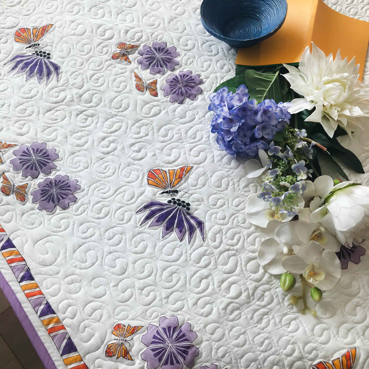 PRESTON PARISIAN PANACHE LIVELY LAVENDER 6 PIECE QUILTED BEDCOVER SET