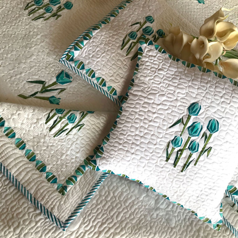 SASHA SALZBURG SPRING REFRESHING AQUA 6 PIECE BEDCOVER SET