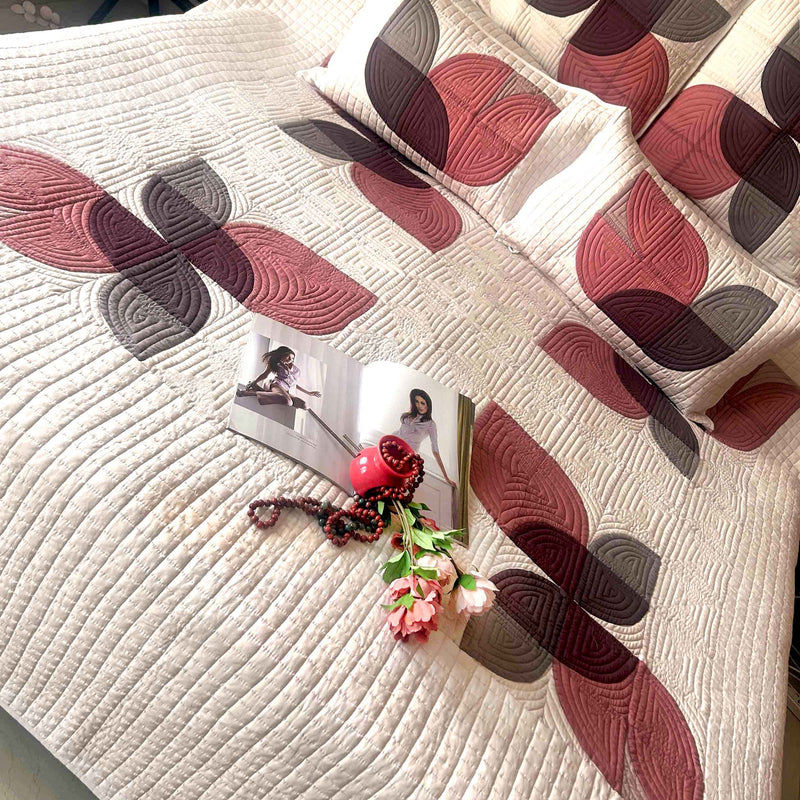 DEBORAH TULIPS OF KASHMIR PATCHWORK QUILTED BEDCOVER SET