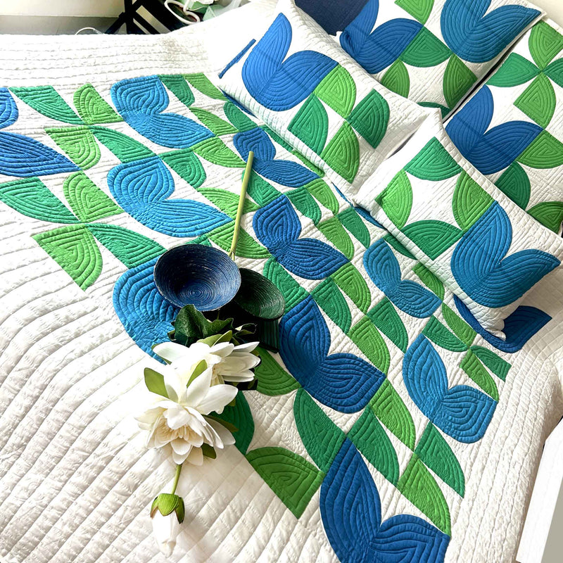 DORCIE TULIPS OF KASHMIR PATCHWORK QUILTED BEDCOVER SET