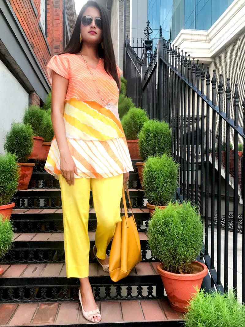 SHARYN SANTORINI STRIPES SILK KOTA DORIA TUNIC