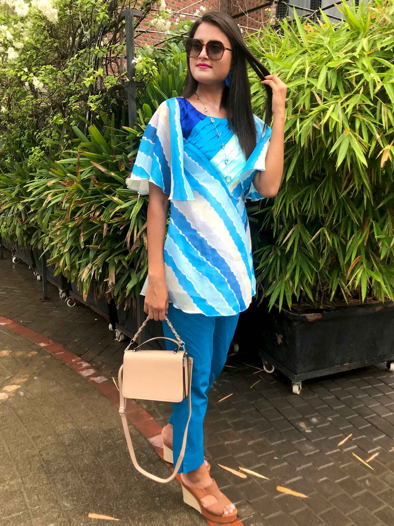 SAWYER SANTORINI STRIPES SILK KOTA DORIA TUNIC