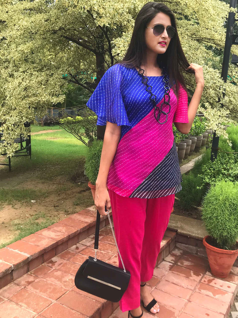 SANNA SANTORINI STRIPES SILK KOTA DORIA TUNIC