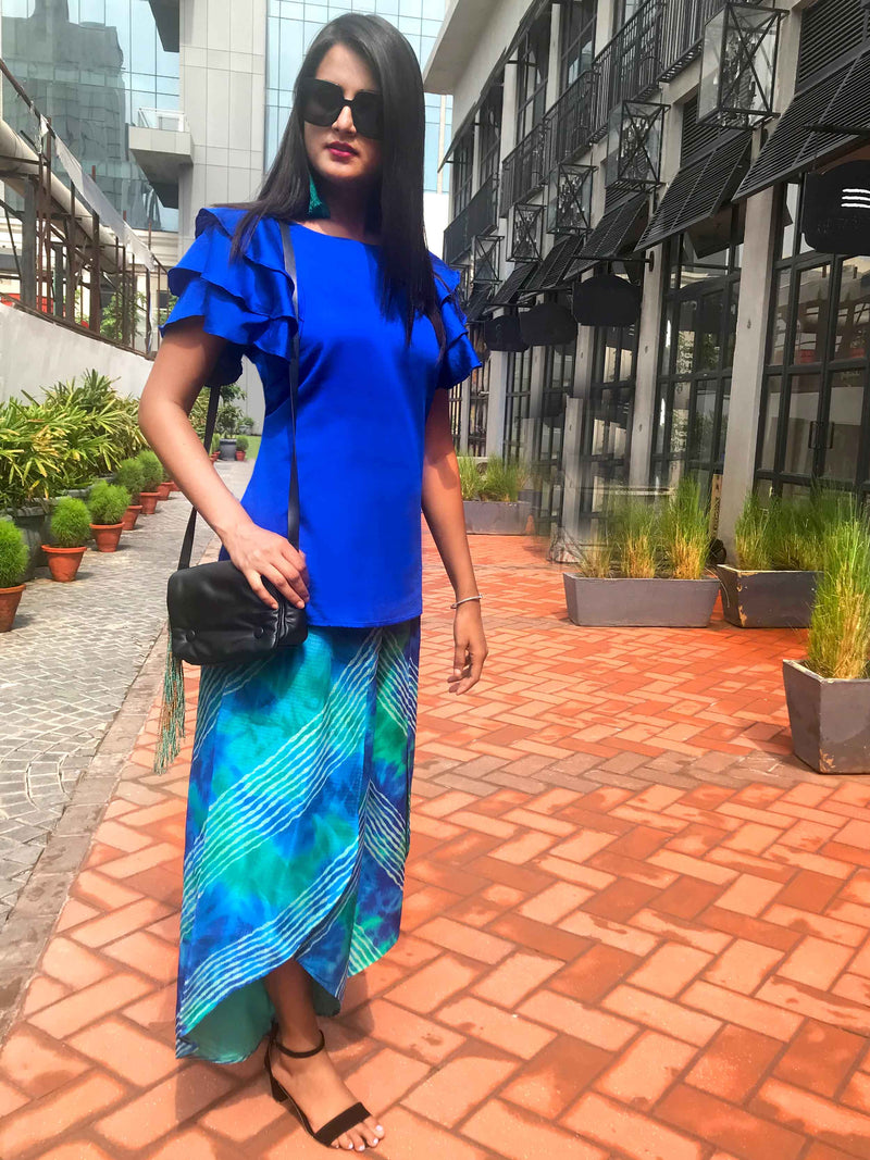 STEFFI SANTORINI STRIPES SILK KOTA DORIA TUNIC