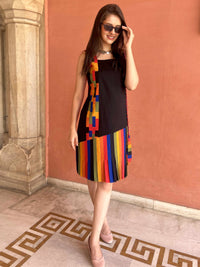MASHAVU MASAI MARA HAND WOVEN COTTON PATCHWORK DRESS
