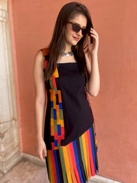 MASHAVU MASAI MARA HAND WOVEN COTTON PATCHWORK DRESS