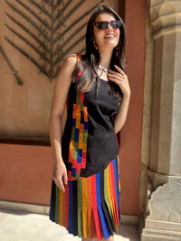 MASHAVU MASAI MARA HAND WOVEN COTTON PATCHWORK DRESS