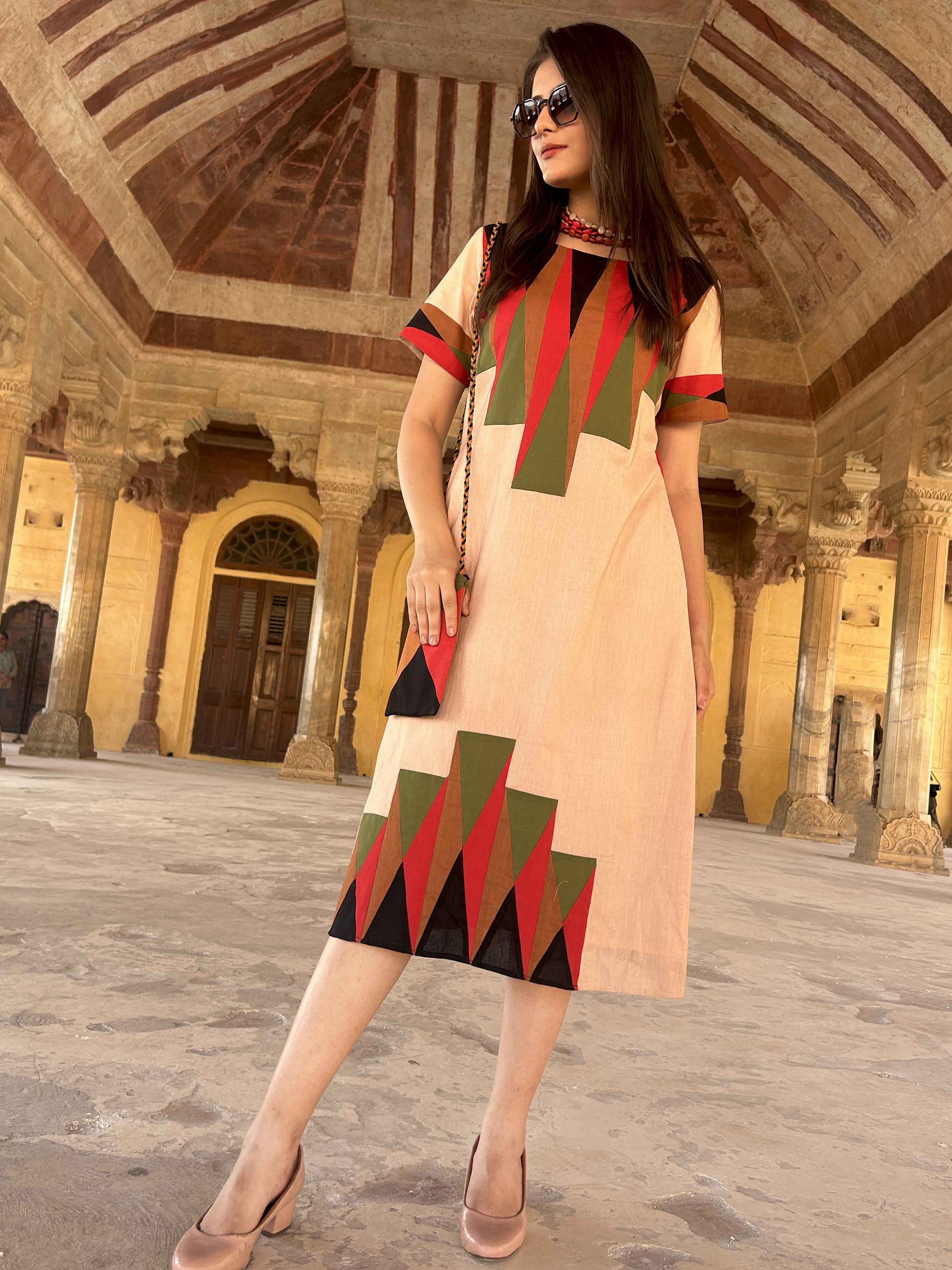 Mikenna Masai Mara Hand Woven Cotton Patchwork Dress – Karmadori Private Limited