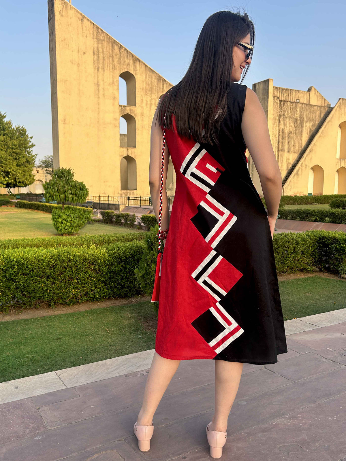 MIREMBE MASAI MARA HAND WOVEN COTTON PATCHWORK DRESS