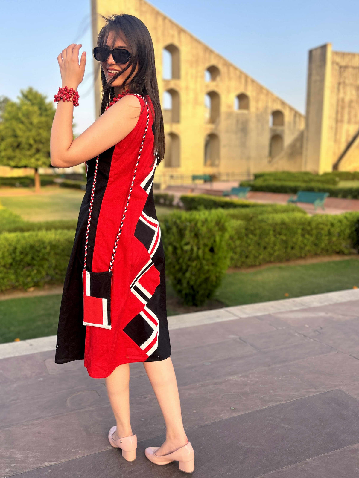 MIREMBE MASAI MARA HAND WOVEN COTTON PATCHWORK DRESS