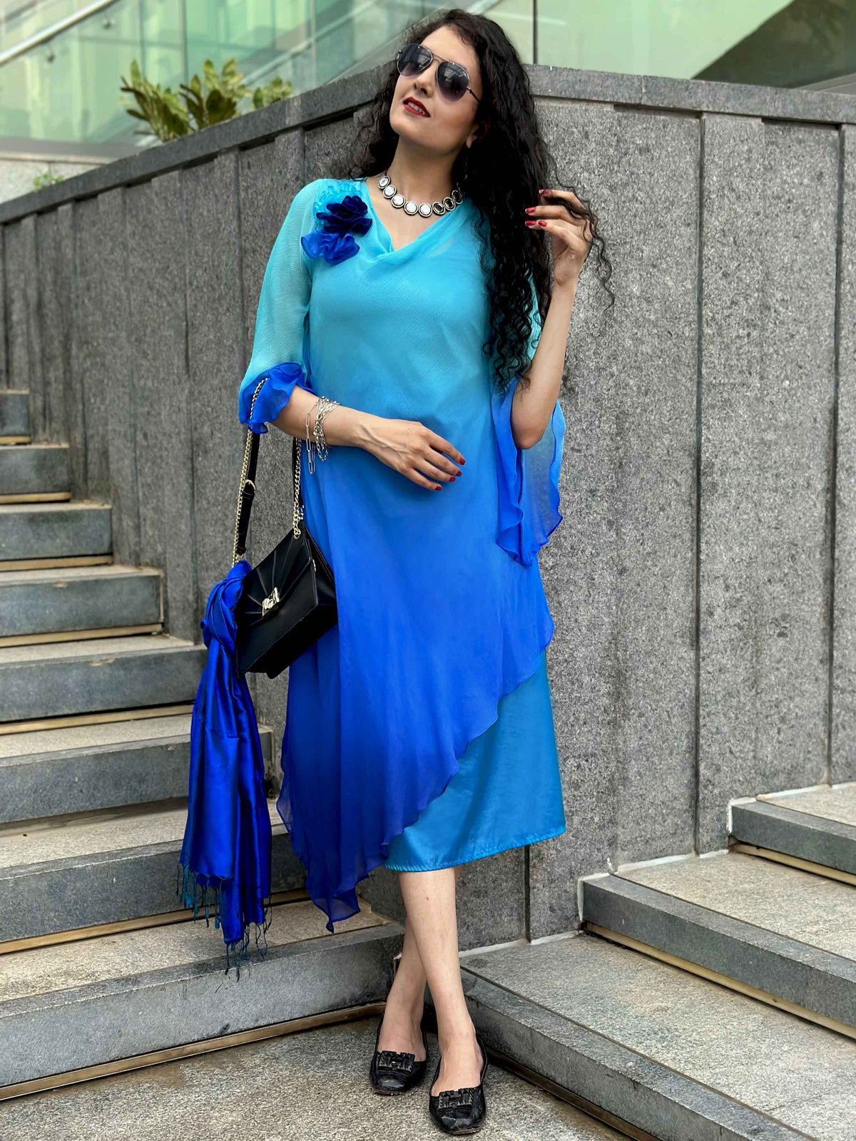 pure chiffon dresses Ivonne Parisian Passion Pure Chiffon Long Dress Karmadori Private Limited