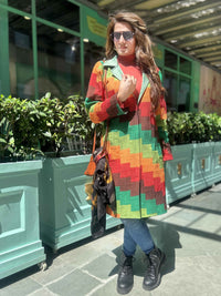ANDREA VERMONT AUTUMN WOODLANDS PURE SILK PATCHWORK QUILTED JACKET