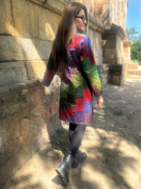 ABIGAIL VERMONT AUTUMN PINOT NOIR PATOLA SILK PATCHWORK KANTHA JACKET