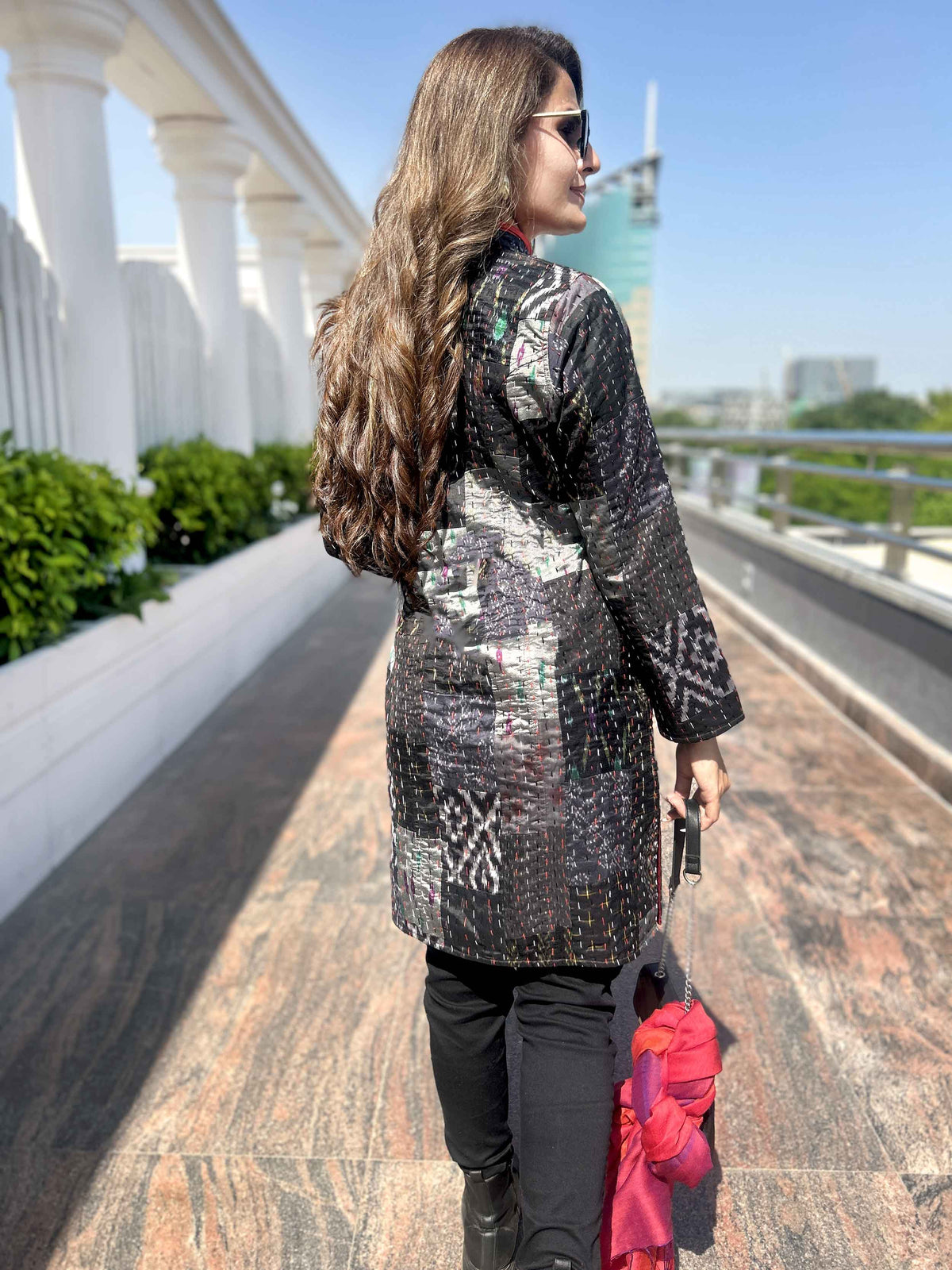 AUSTYN VERMONT AUTUMN PATOLA SILK PATCHWORK KANTHA JACKET