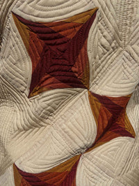 AMANDA VERMONT AUTUMN PINWHEEL PURE SILK PATCHWORK QUILTED JACKET