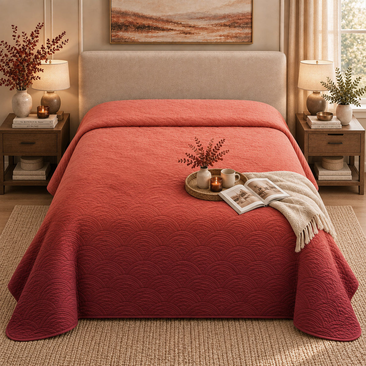AARON NORTHERN LIGHTS - FESTIVE COLLECTION OMBRE QUILTED BEDCOVER SET