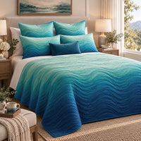 ALEX NORTHERN LIGHTS - FESTIVE COLLECTION OMBRE QUILTED BEDCOVER SET