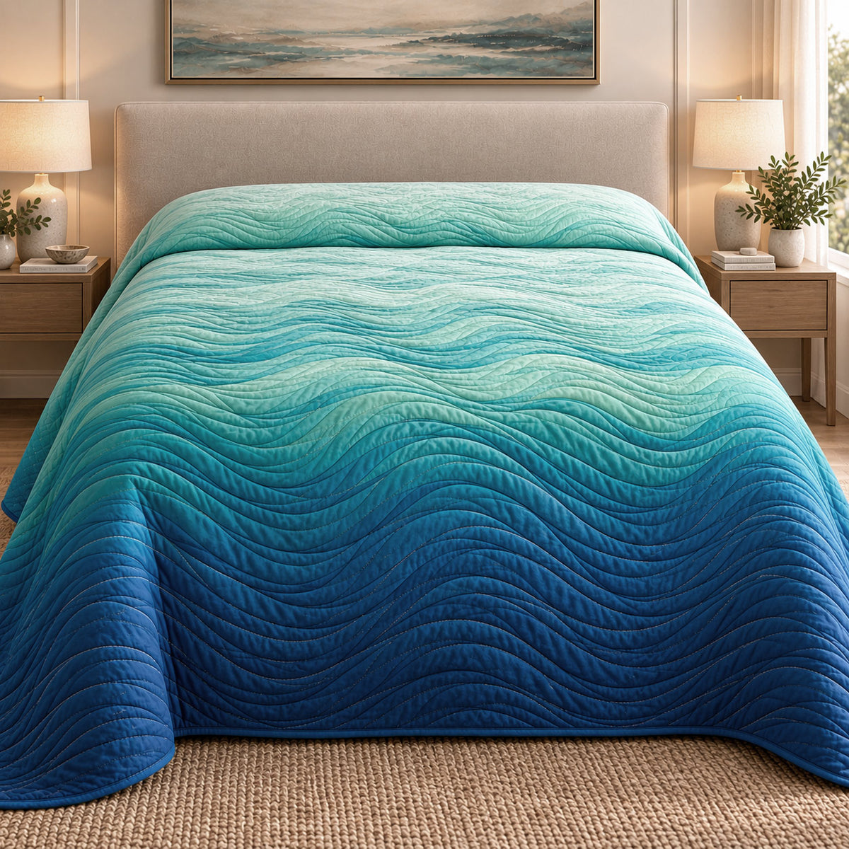 ALEX NORTHERN LIGHTS - FESTIVE COLLECTION OMBRE QUILTED BEDCOVER SET