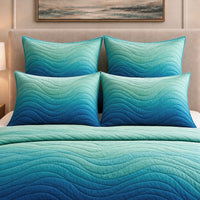 ALEX NORTHERN LIGHTS - FESTIVE COLLECTION OMBRE QUILTED BEDCOVER SET