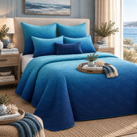 ALEXIS NORTHERN LIGHTS - FESTIVE COLLECTION OMBRE QUILTED BEDCOVER SET