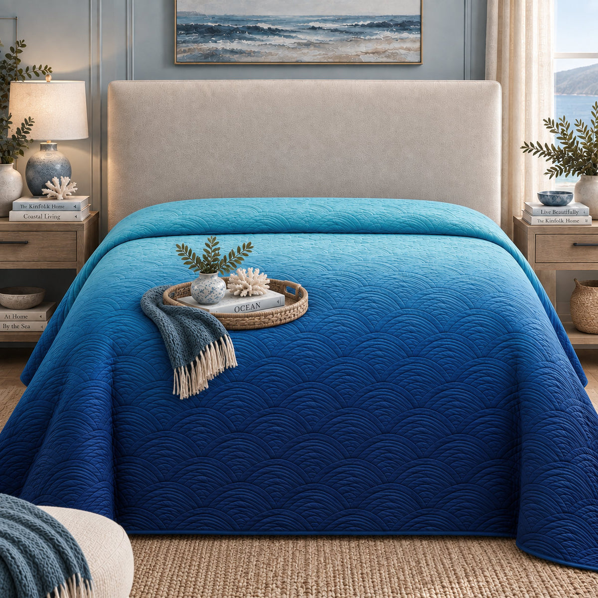 ALEXIS NORTHERN LIGHTS - FESTIVE COLLECTION OMBRE QUILTED BEDCOVER SET