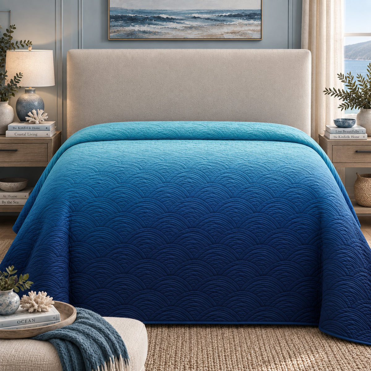 ALEXIS NORTHERN LIGHTS - FESTIVE COLLECTION OMBRE QUILTED BEDCOVER SET