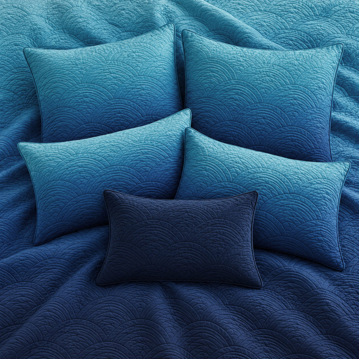 ALEXIS NORTHERN LIGHTS - FESTIVE COLLECTION OMBRE QUILTED BEDCOVER SET