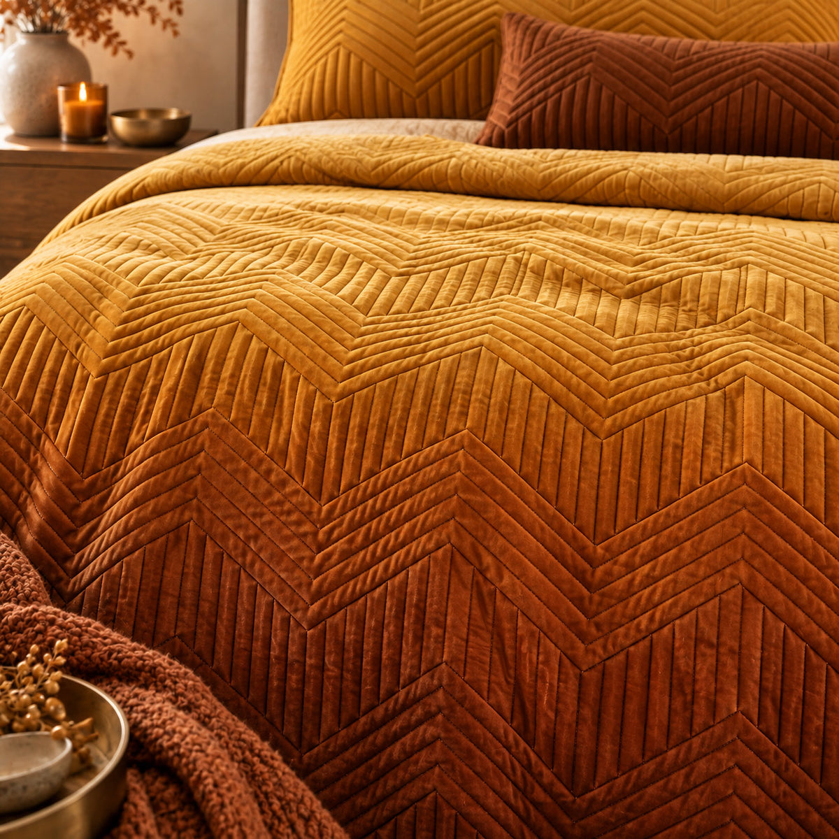 ANDRE NORTHERN LIGHTS - FESTIVE COLLECTION OMBRE QUILTED BEDCOVER SET
